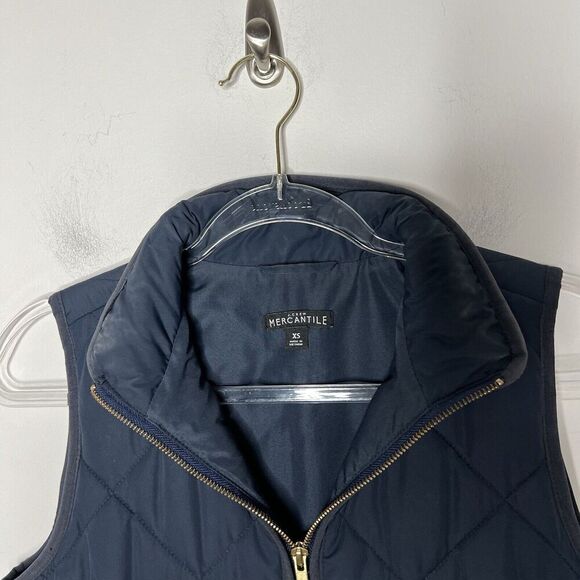 J Crew Mercantile Women's Quilted Vest Navy Blue XS Zip Up Pockets Outdoor - Picture 10 of 10